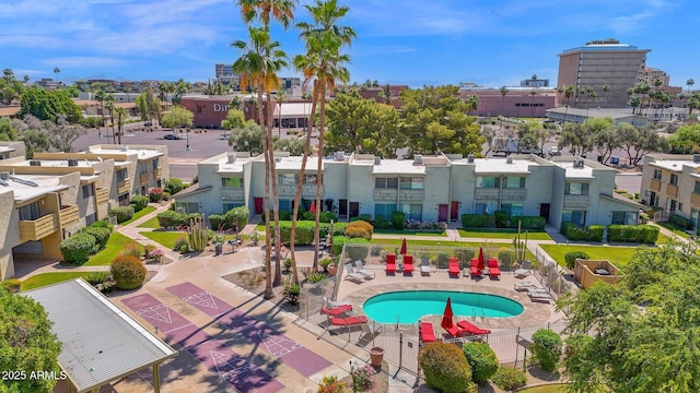 4600 N 68th St Unit 370, Scottsdale, AZ 85251 - aerial view of residential area featuring a pool area
