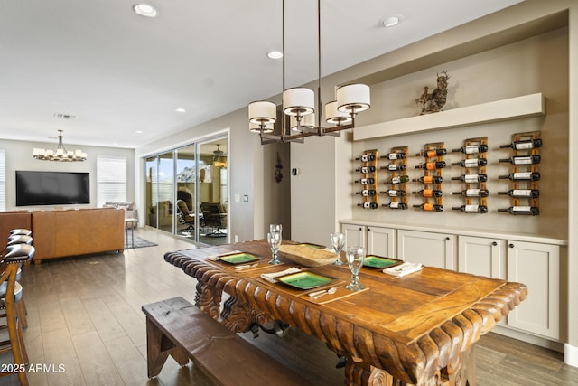 dining room with light hardwood / wood-style flooring