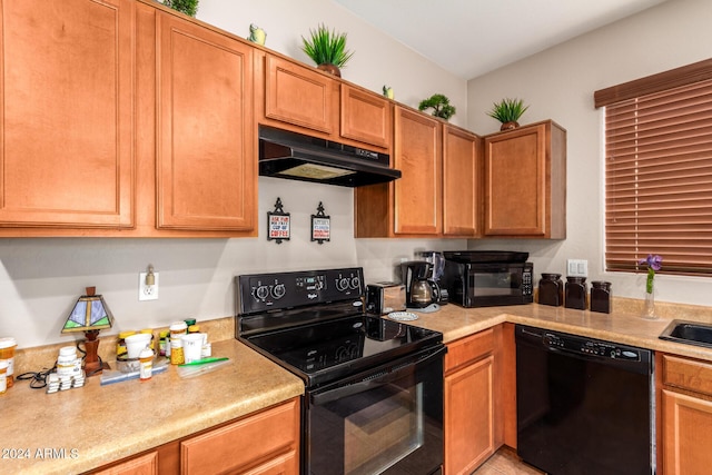 kitchen featuring black appliances