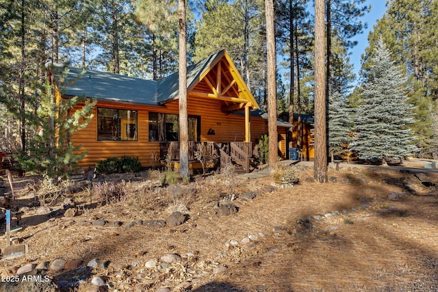 view of log-style house