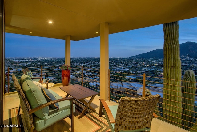 balcony with a mountain view