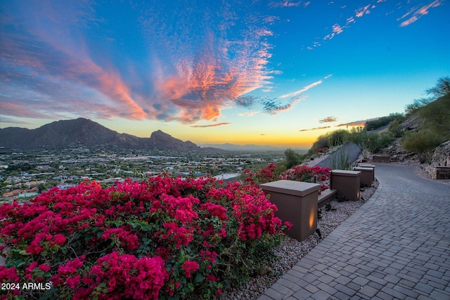 exterior space with a mountain view