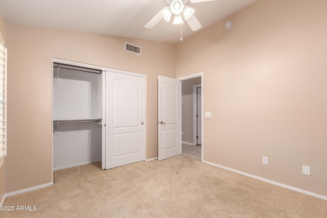 2230 E Whitten St, Chandler, AZ 85225 - unfurnished bedroom with carpet, a closet, and a ceiling fan