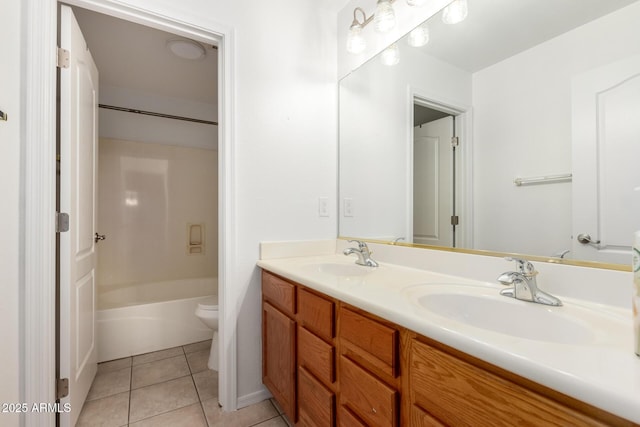 2230 E Whitten St, Chandler, AZ 85225 - bathroom with double vanity, tile patterned floors, and bathing tub / shower combination