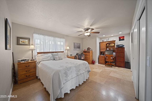 1185 S Camino Cobre Dr, Wickenburg, AZ 85390 - bedroom with a ceiling fan, baseboards, and recessed lighting