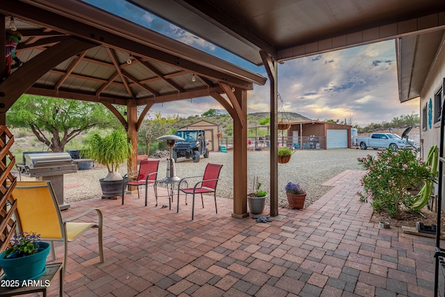 1185 S Camino Cobre Dr, Wickenburg, AZ 85390 - view of patio featuring a gazebo, an outdoor structure, and grilling area