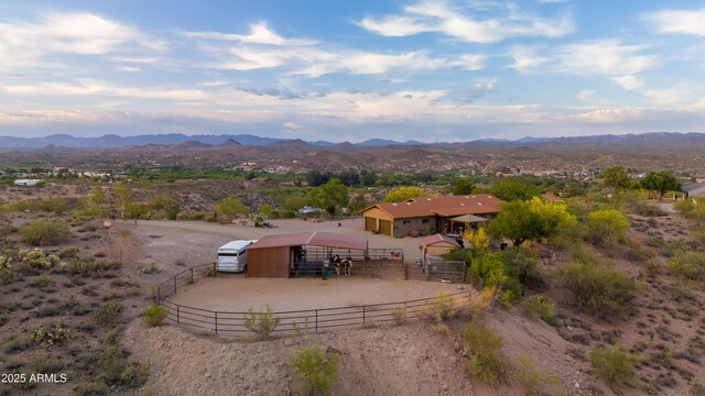 1185 S Camino Cobre Dr, Wickenburg, AZ 85390 - aerial view with a rural view and a mountain view