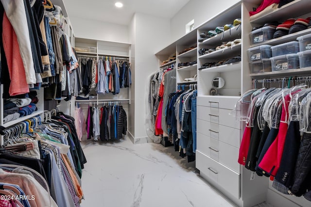 view of walk in closet