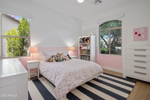 bedroom featuring light hardwood / wood-style flooring