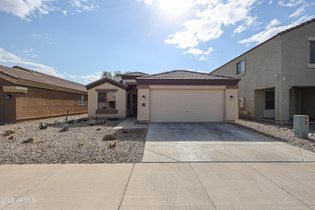 view of front of property featuring a garage