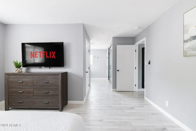 bedroom featuring light hardwood / wood-style floors