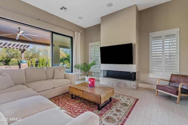 5420 E Duane Ln, Cave Creek, AZ 85331 - living area with ceiling fan and baseboards