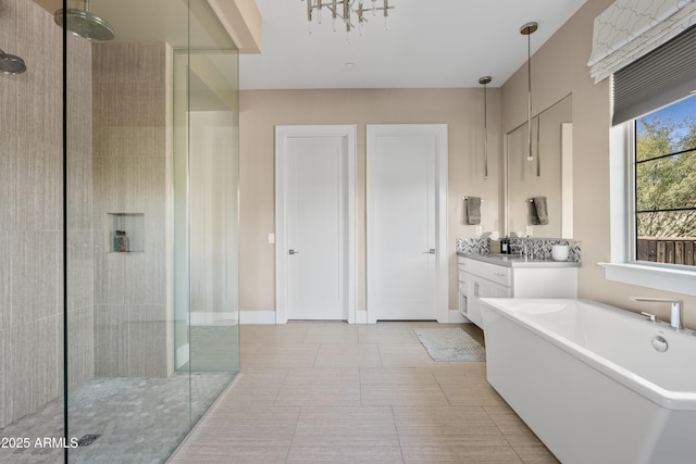 5420 E Duane Ln, Cave Creek, AZ 85331 - full bath featuring a freestanding tub, a tile shower, and vanity