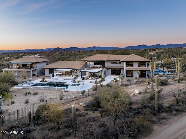 exterior space with a mountain view