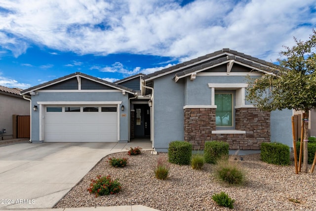 view of front of house with a garage