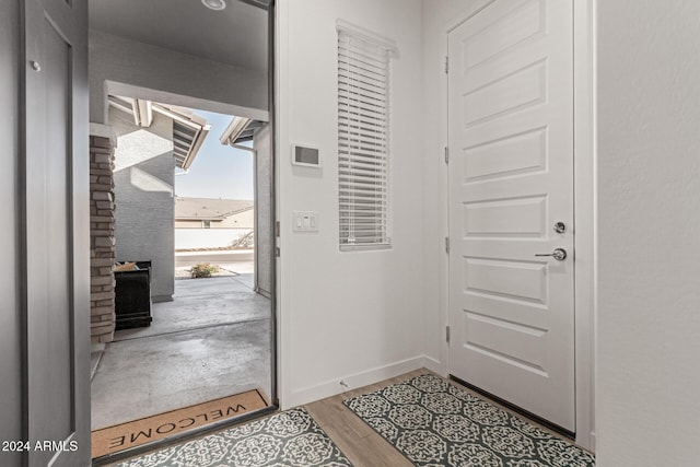 entryway featuring light hardwood / wood-style flooring