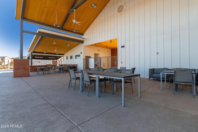 view of patio / terrace with ceiling fan