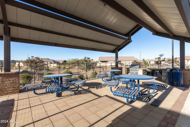 view of patio featuring grilling area