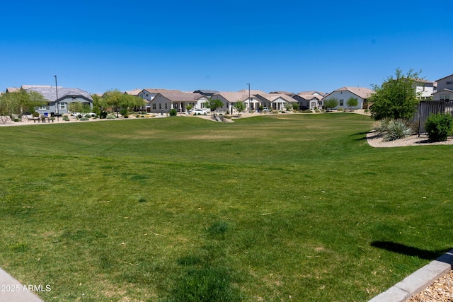 view of property's community with a yard and a residential view