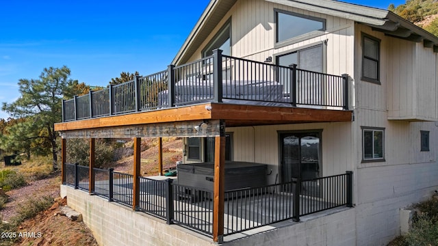 9661 W Coyote Dr, Strawberry, AZ 85544 - back of house with a patio and a covered hot tub
