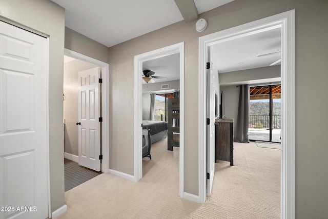 9661 W Coyote Dr, Strawberry, AZ 85544 - corridor with baseboards, carpet flooring, and visible vents