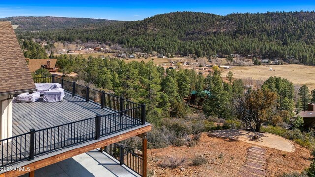 9661 W Coyote Dr, Strawberry, AZ 85544 - view of mountain feature with a wooded view