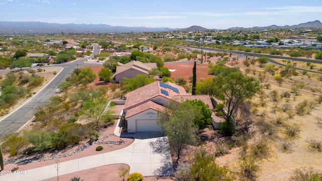 bird's eye view with a mountain view