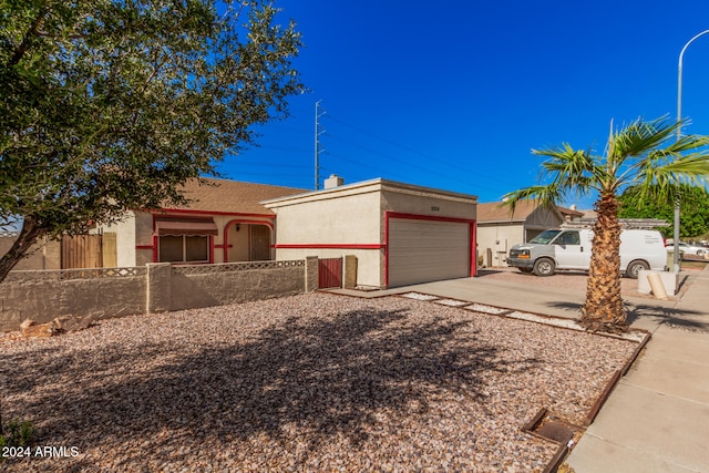 view of front of house with a garage