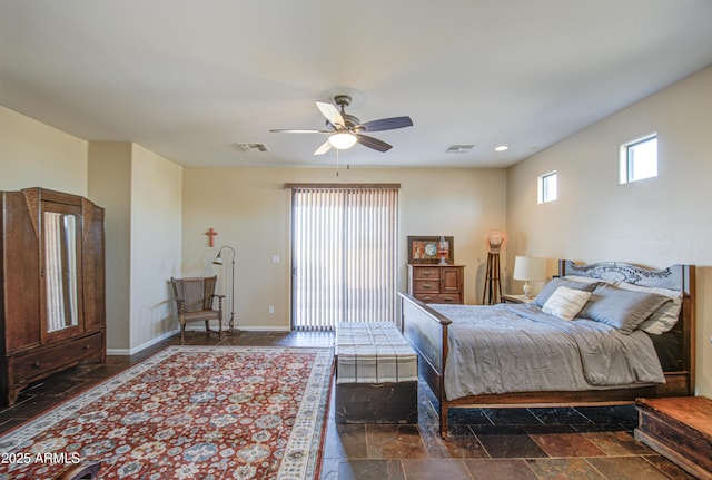 bedroom with ceiling fan