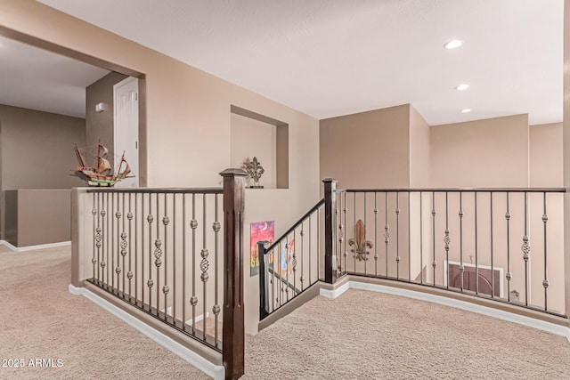 19427 W Colter St, Litchfield Park, AZ 85340 - corridor featuring an upstairs landing, carpet flooring, recessed lighting, and baseboards