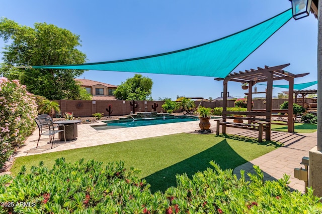 19427 W Colter St, Litchfield Park, AZ 85340 - view of swimming pool featuring a pergola and a patio area