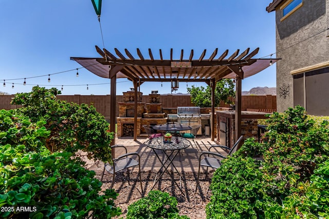 19427 W Colter St, Litchfield Park, AZ 85340 - fenced backyard featuring a pergola and a patio