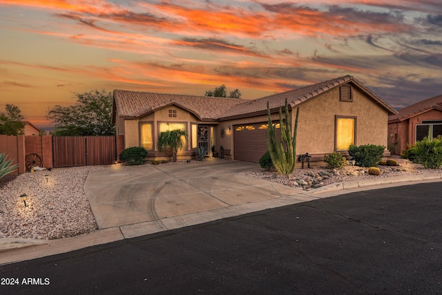 view of front of home featuring a garage