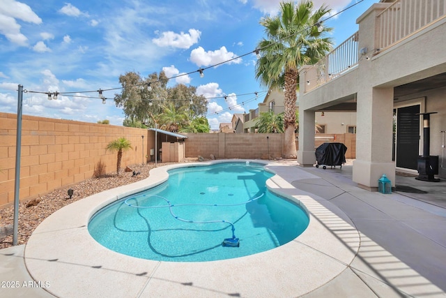 2210 W Goldmine Mountain Dr, Queen Creek, AZ 85144 - view of pool featuring a fenced in pool, a patio area, and a fenced backyard