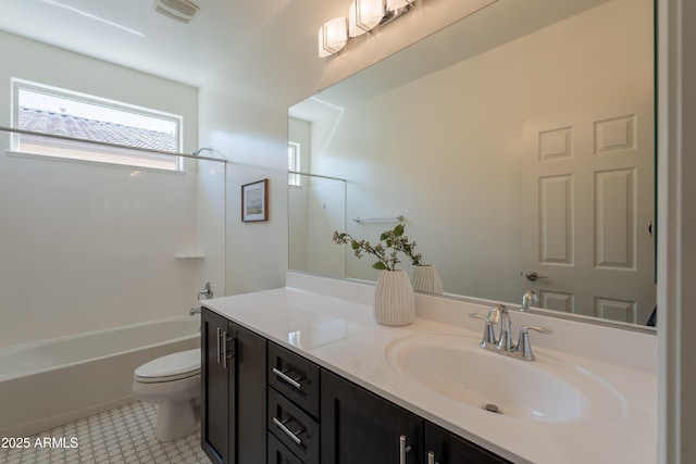 2680 E Daniel Dr, Gilbert, AZ 85298 - bathroom with vanity, tile patterned flooring, and  shower combination