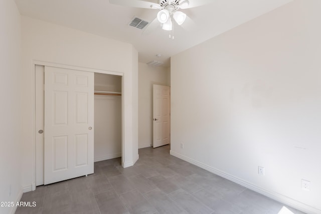 2680 E Daniel Dr, Gilbert, AZ 85298 - unfurnished bedroom with a closet and a ceiling fan