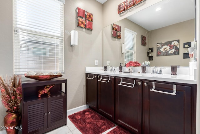 bathroom featuring tile patterned floors and vanity