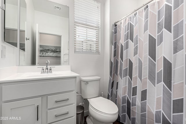 9901 E Tamery Ave, Mesa, AZ 85212 - bathroom featuring toilet, vanity, and a shower with curtain