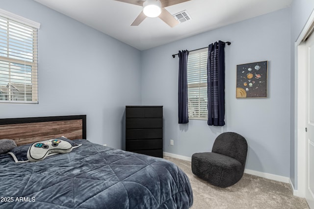 9901 E Tamery Ave, Mesa, AZ 85212 - bedroom with carpet floors, baseboards, and a ceiling fan