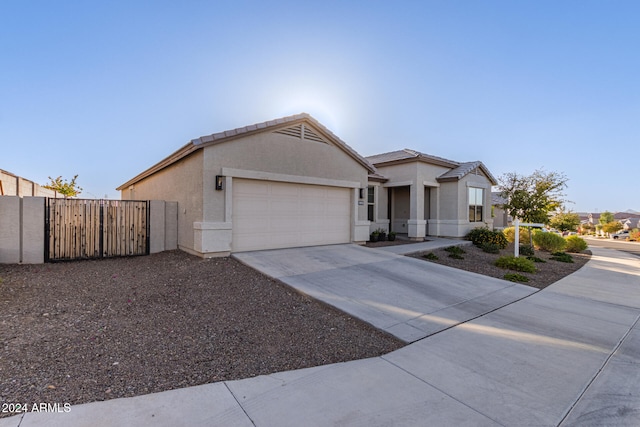 view of front of home with a garage