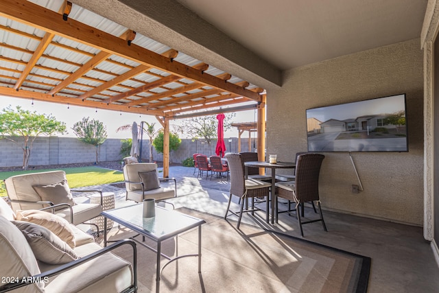 view of patio with outdoor lounge area