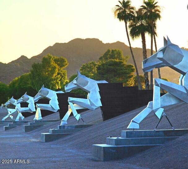 exterior space featuring a mountain view