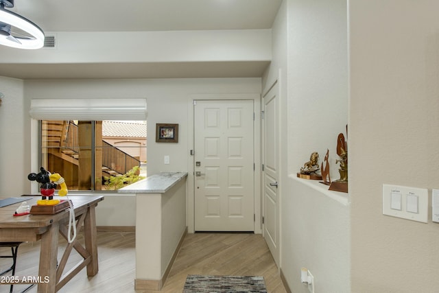 interior space featuring light wood-type flooring