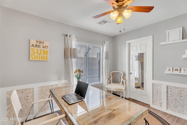 1264 S Sierra St, Gilbert, AZ 85296 - office space with ceiling fan and wood finished floors