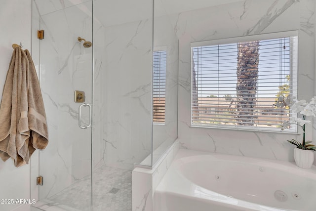 1264 S Sierra St, Gilbert, AZ 85296 - bathroom with a jetted tub and a marble finish shower