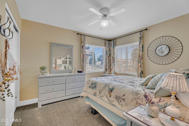 1264 S Sierra St, Gilbert, AZ 85296 - bedroom with carpet floors, baseboards, and ceiling fan