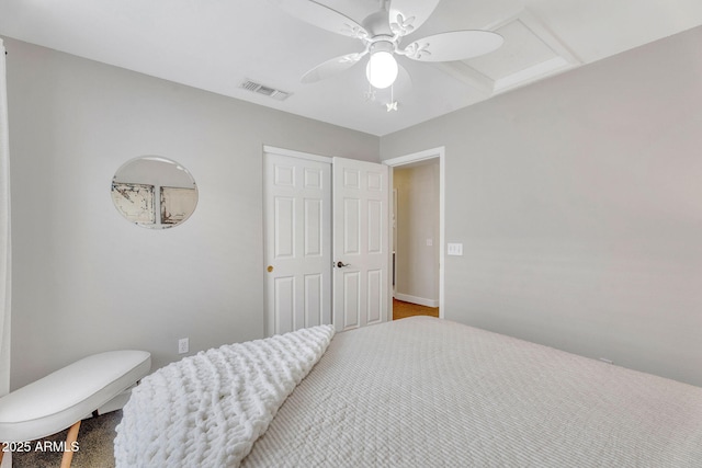 1264 S Sierra St, Gilbert, AZ 85296 - bedroom with a ceiling fan and attic access