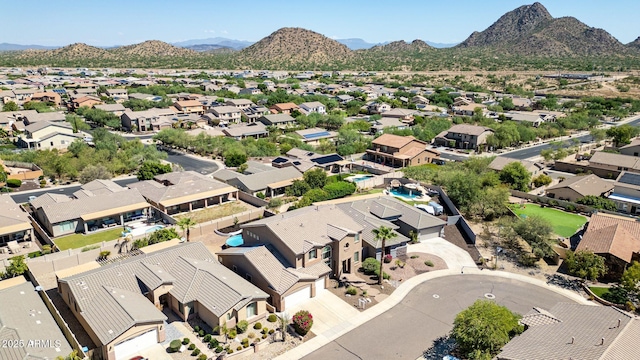 aerial view featuring a mountain view