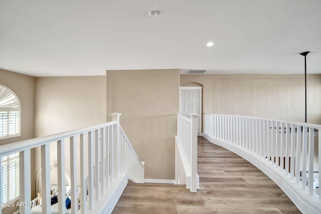 hall featuring light wood-type flooring