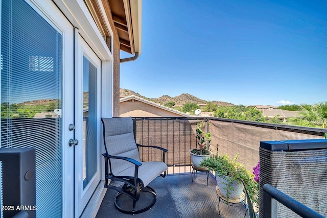 balcony with a mountain view